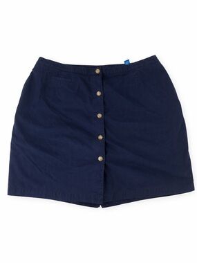 Karen Scott Navy Button Front Skort Size 18 | Classic Chic Cotton | Plus Size